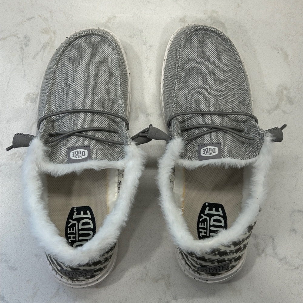 Hey Dude Wendy Funk Wool Light Grey Slip On Shoe Women's Size 9 - Picture 4 of 16